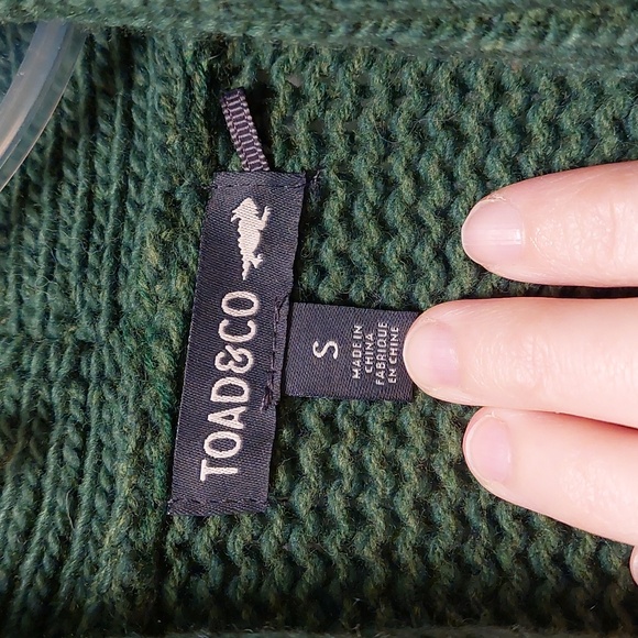 Toad&Co Ginn Cable Cardigan, Women's sz S, Green, Tie Belt - Picture 3 of 9